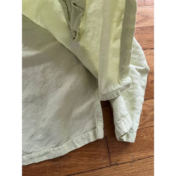 Eileen Fisher linen button down USA made top yellow shirt Medium A001469 - Picture 7 of 10